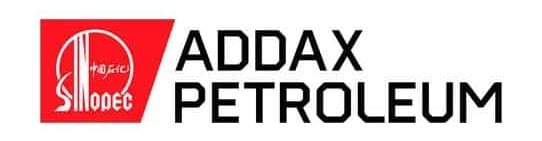 Addax Petroleum logo with black text and a red and white emblem on the left.